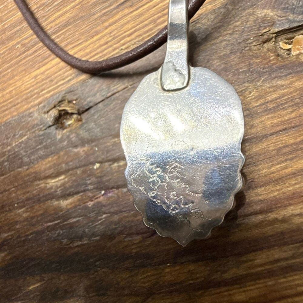 Justin Morris signed Turquoise Sterling Pendant - Picture 4 of 6